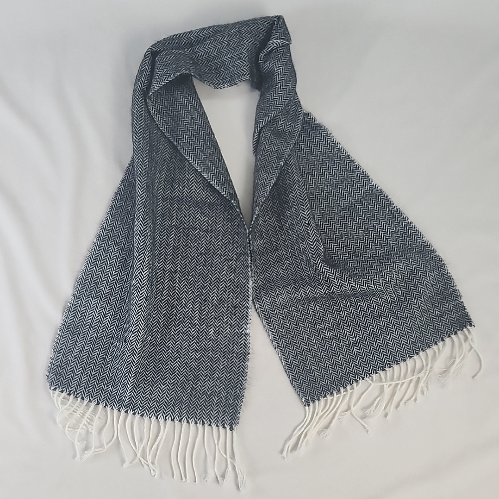 Chic Black and White Patterned Scarf